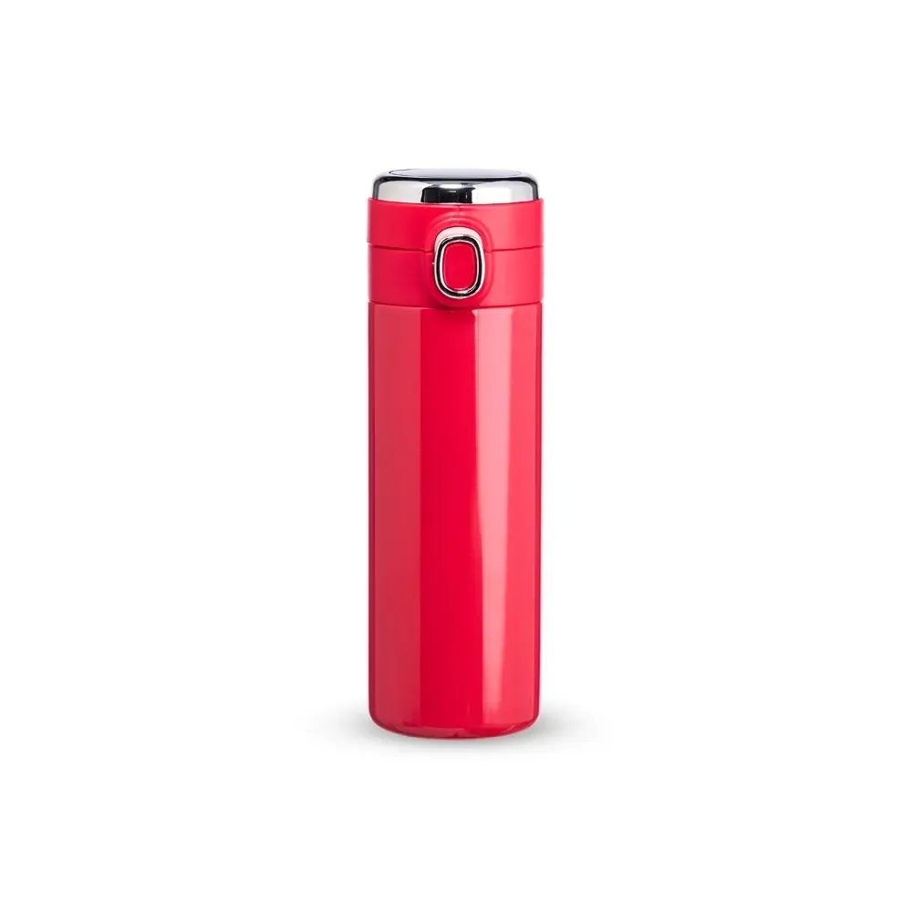 Garrafa térmica inox 400ml vermelha com película protetora personalizada