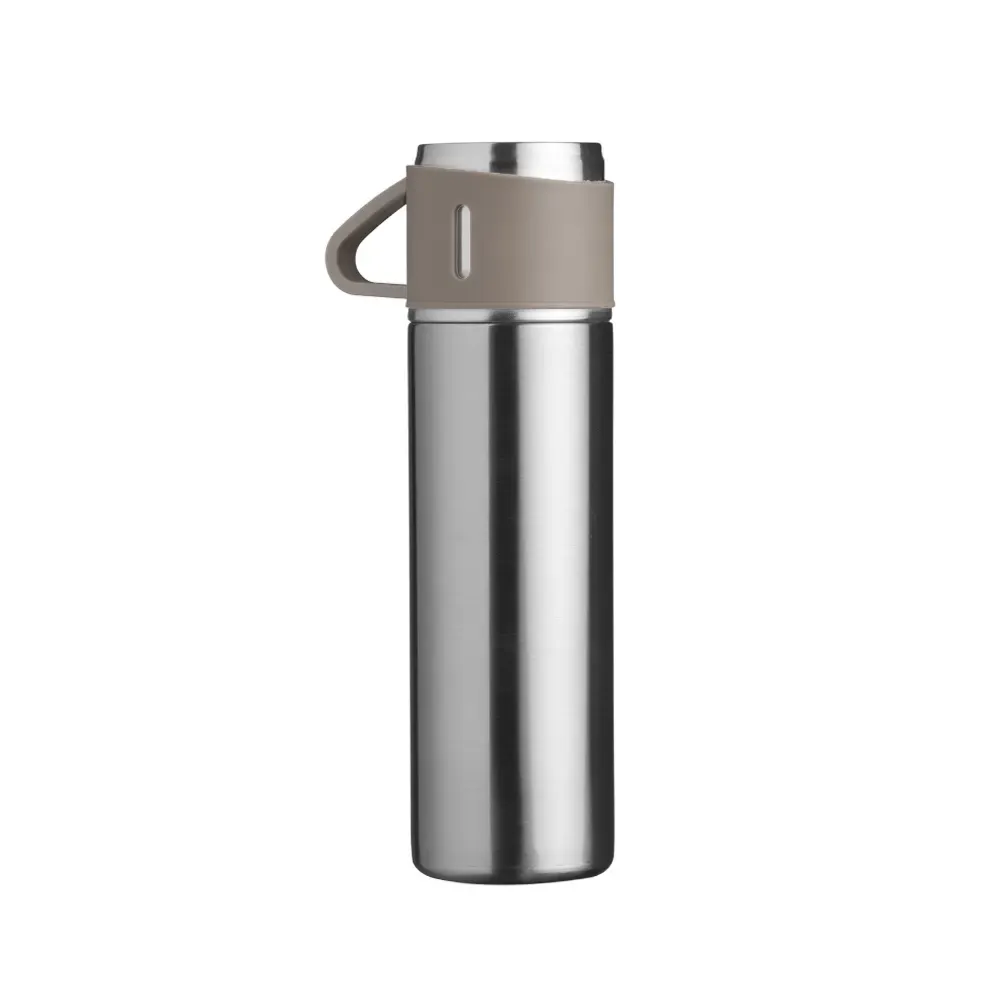 Garrafa térmica inox 450ml tampa vira caneca personalizada cor inox