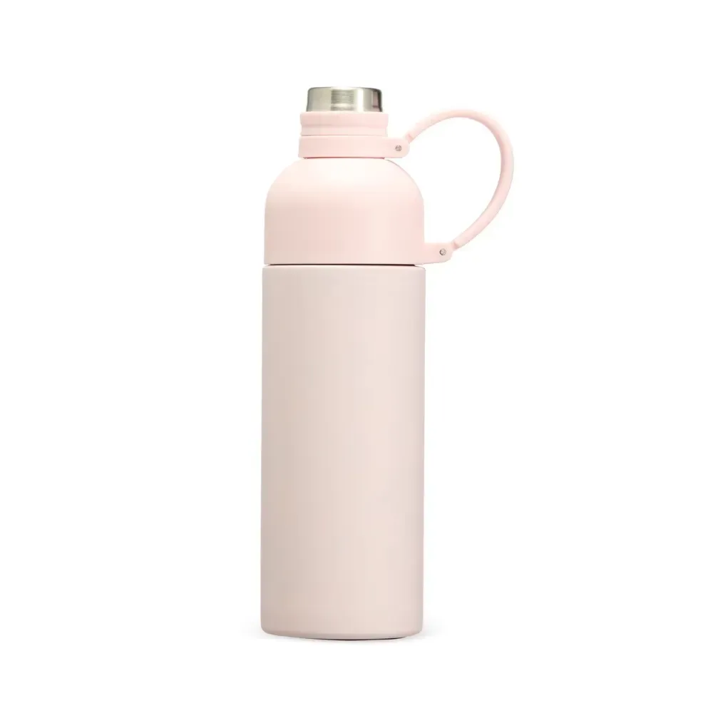 Garrafa Térmica Inox 460ml Dupla Abertura personalizada rosa