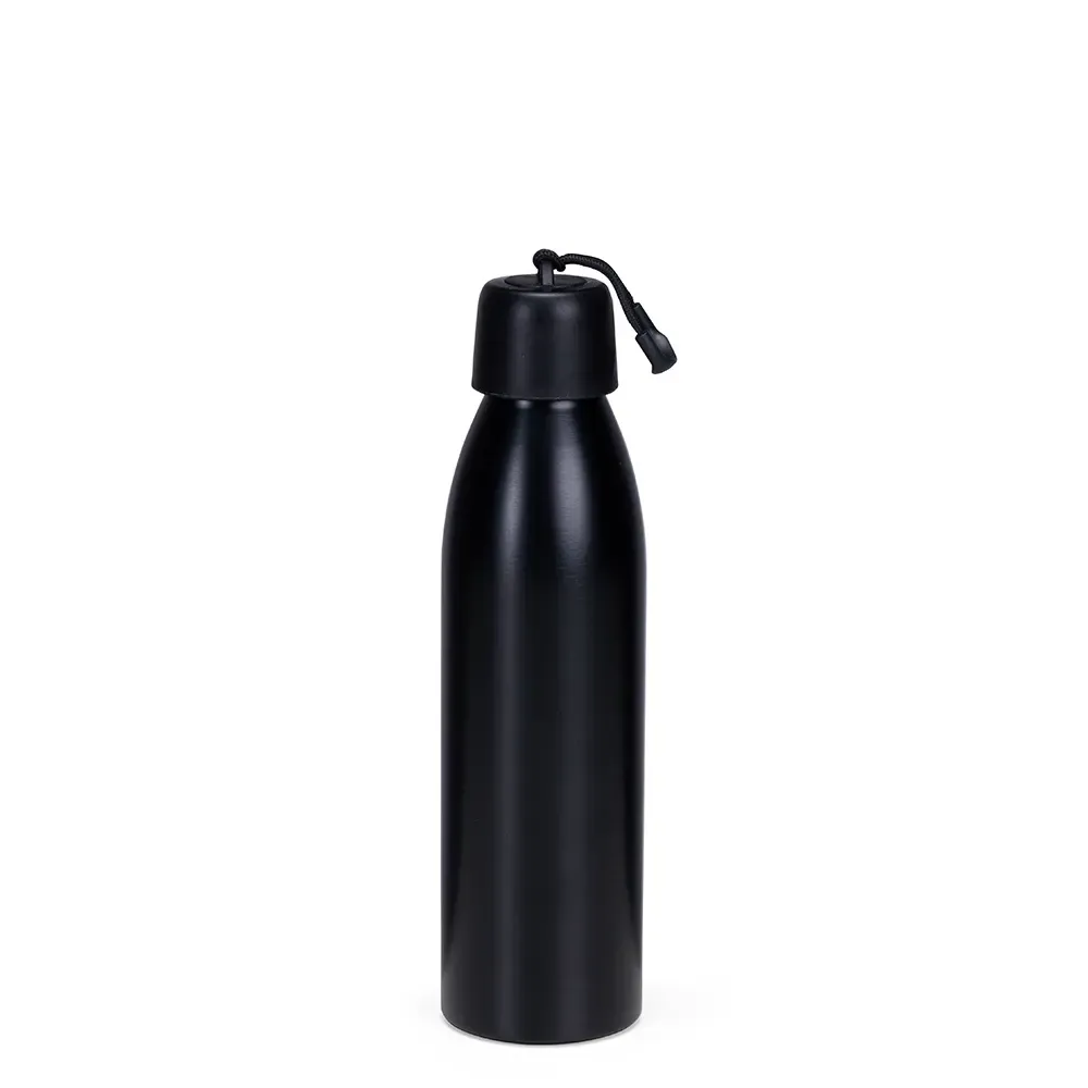 Garrafa Térmica Inox 500ml Alça de Nylon personalizada preta