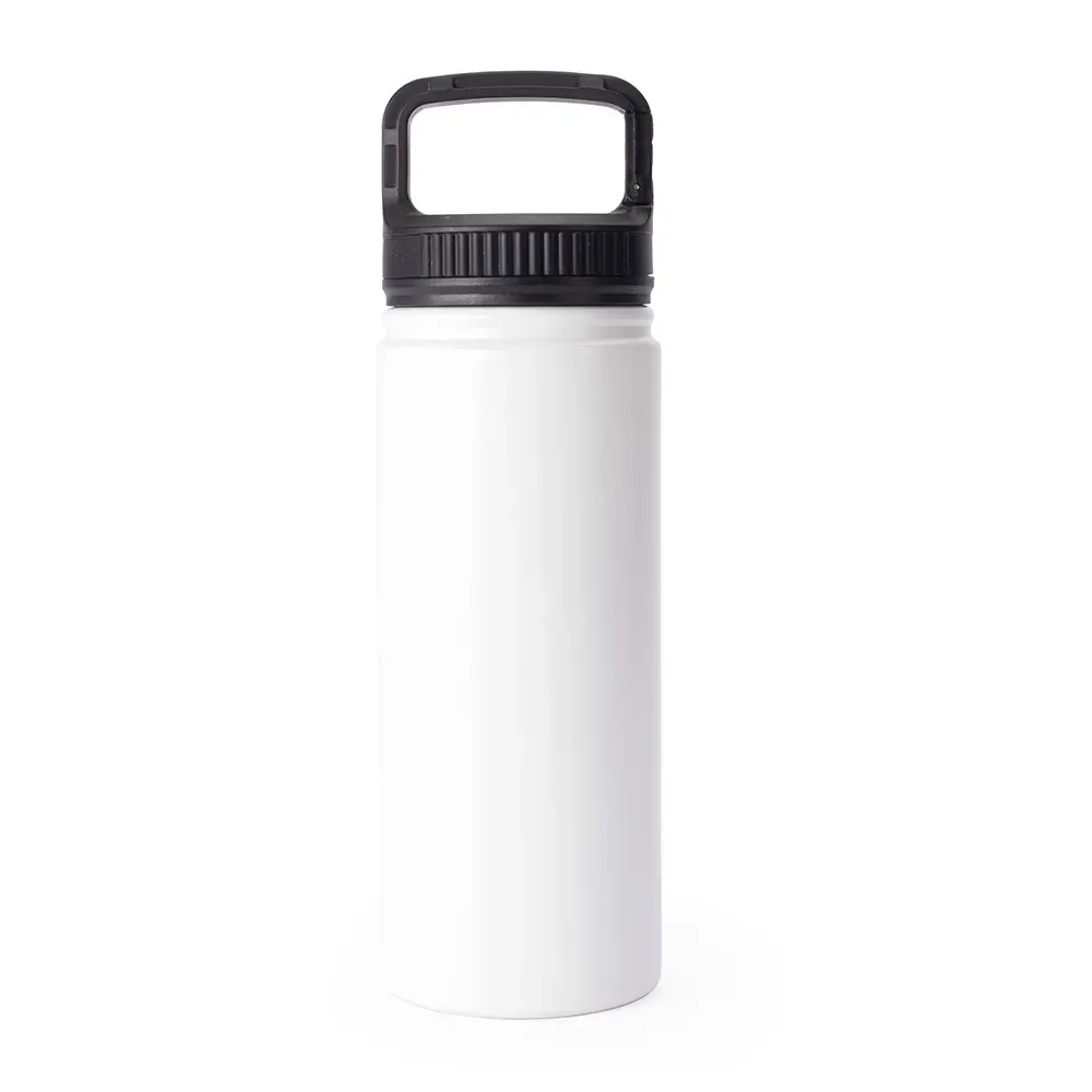 Garrafa Térmica Inox 500ml Alça Presilha personalizada branca
