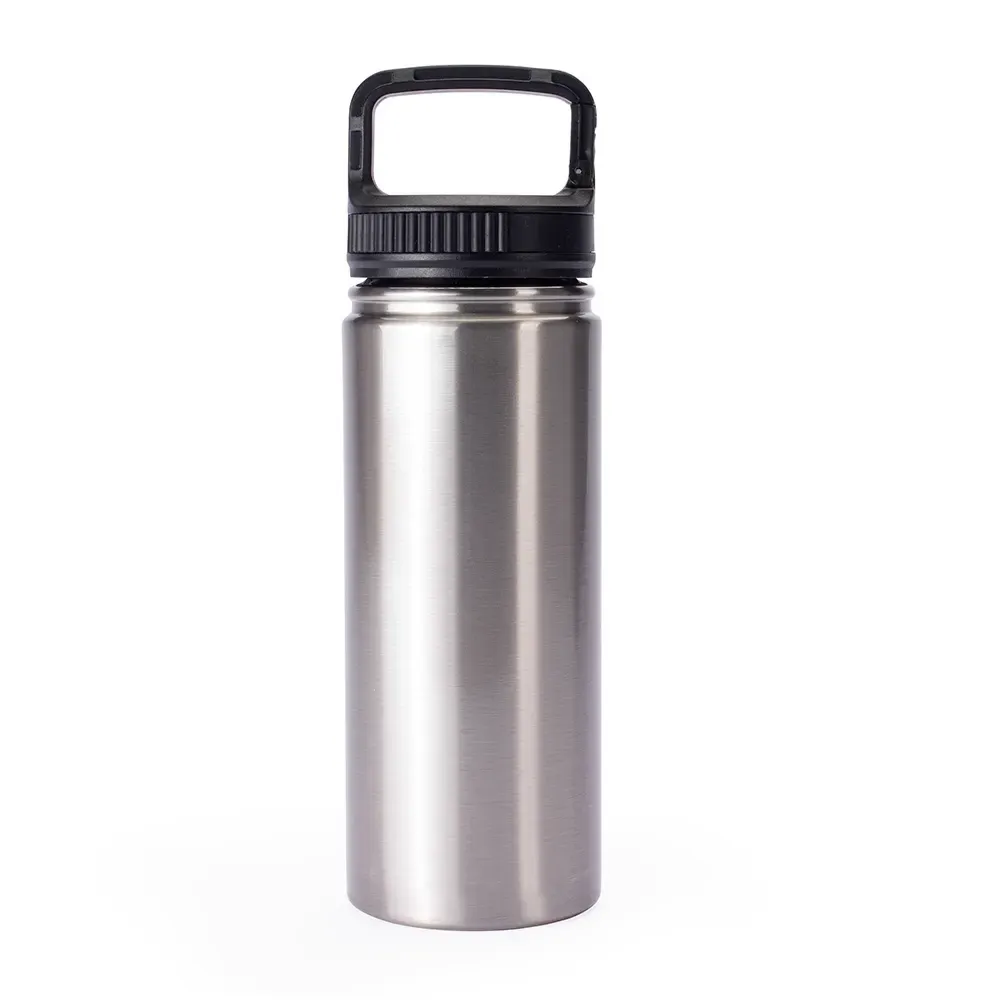 Garrafa Térmica Inox 500ml Alça Presilha personalizada cor inox