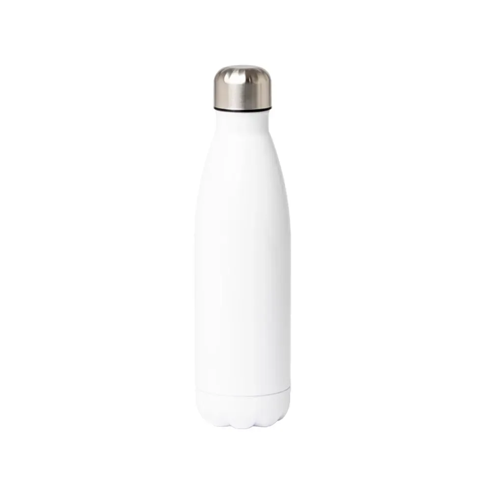 Garrafa Térmica Inox 500ml Acabamento Brilhante personalizada branca