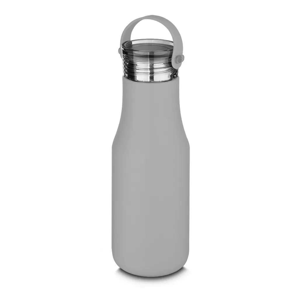 Garrafa Térmica Inox 500ml com Filtro personalizada cinza