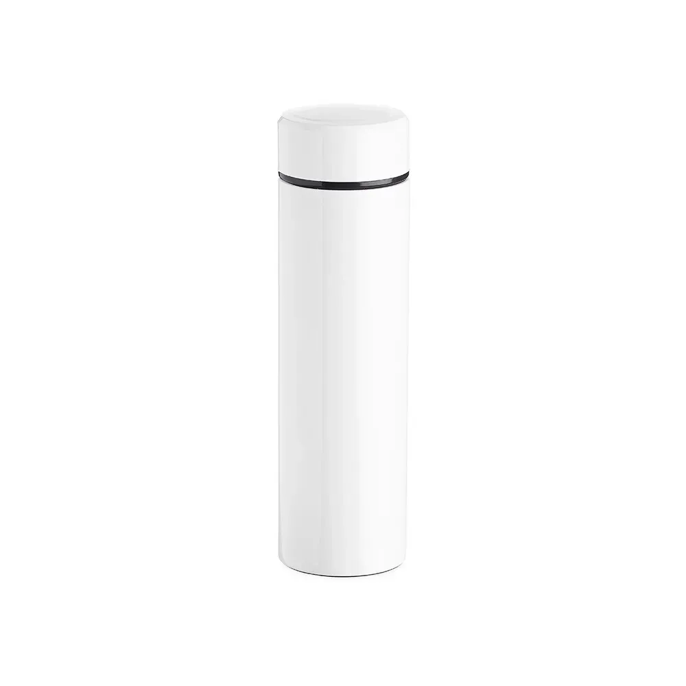 Garrafa térmica inox 500ml com infusor personalizada branca