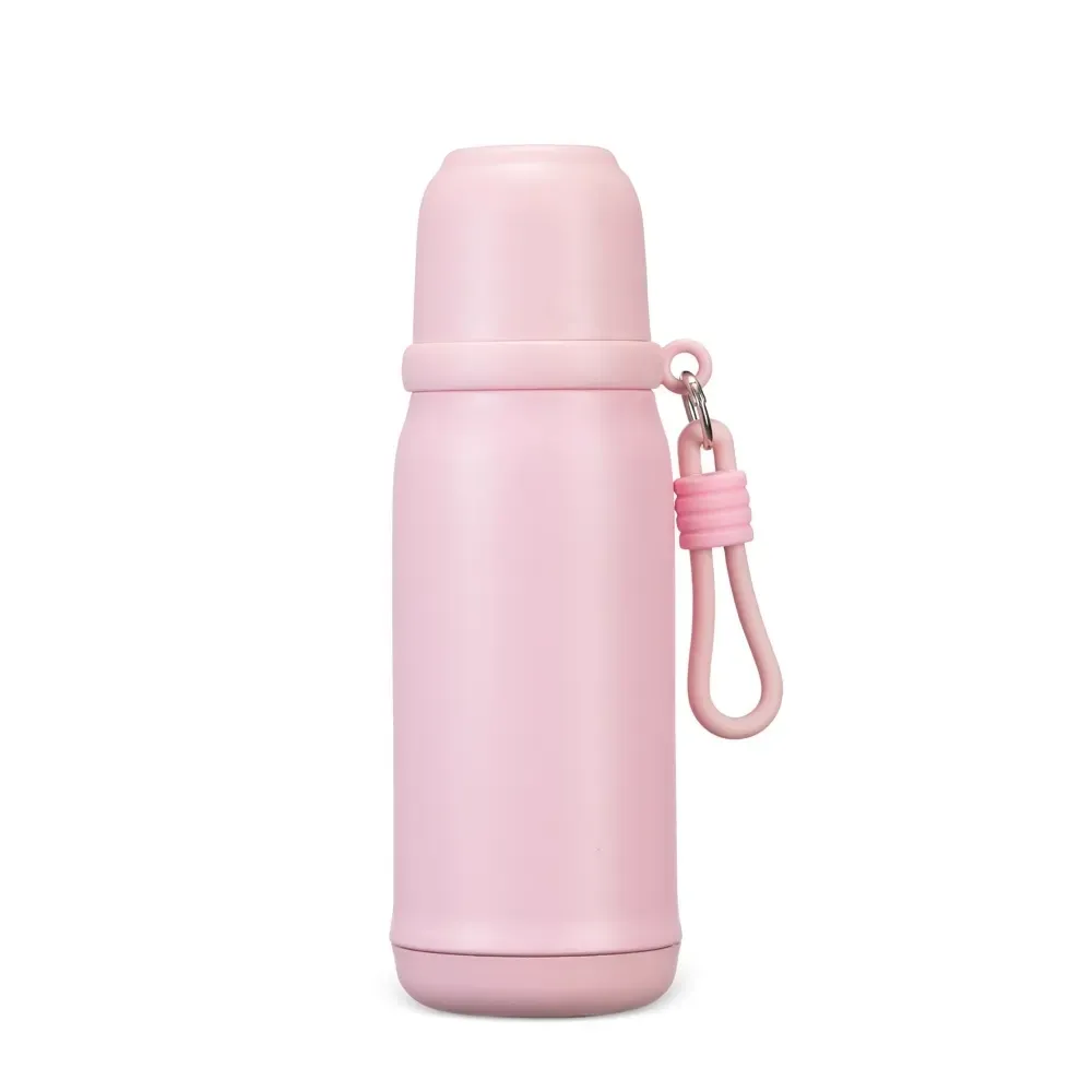 Garrafa Térmica Inox 500ml com Infusor e Copo personalizada rosa