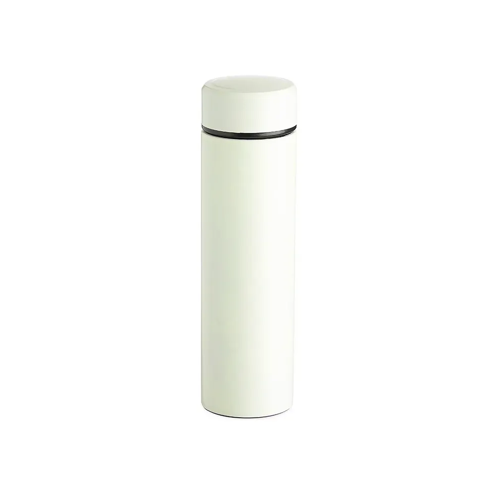 Garrafa térmica inox 500ml com infusor personalizada creme