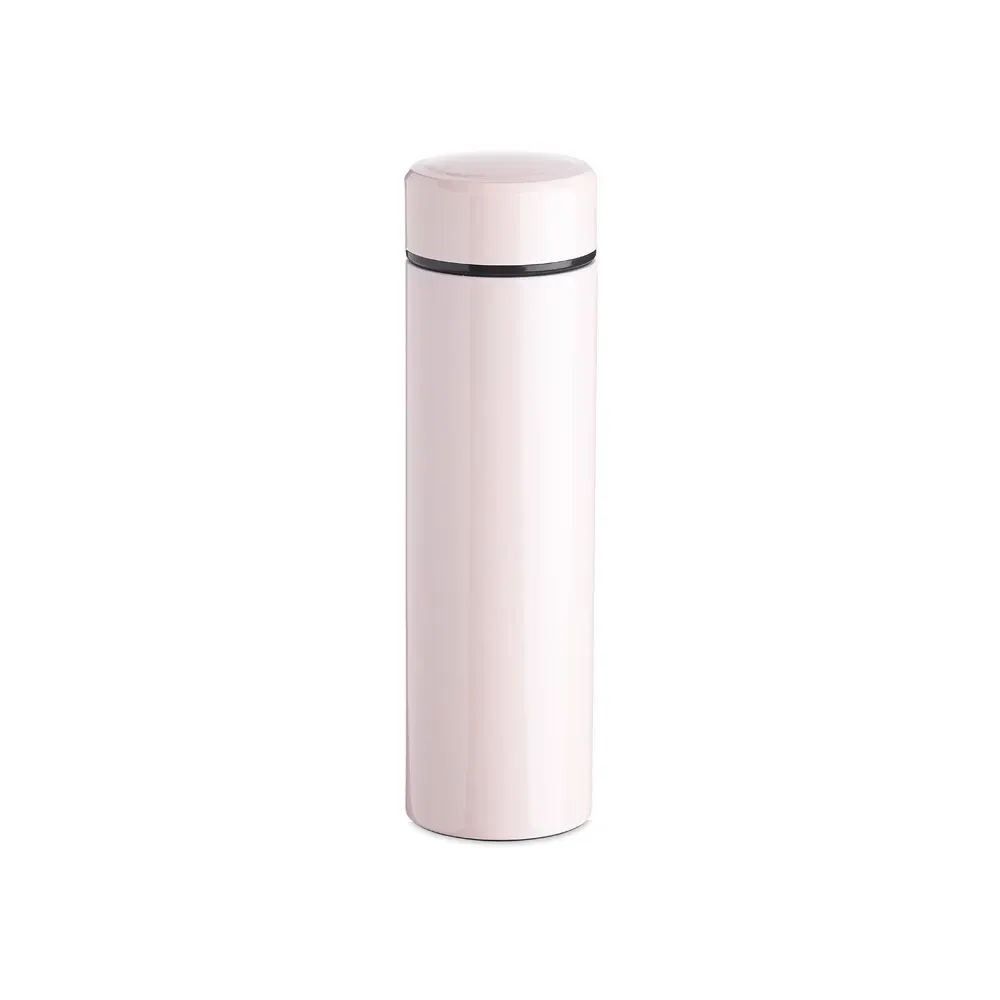 Garrafa térmica inox 500ml com infusor personalizada rosa claro