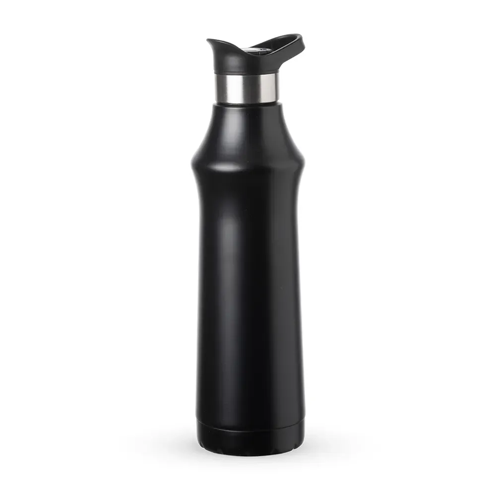 Garrafa térmica inox 500ml tampa clique personalizada preta