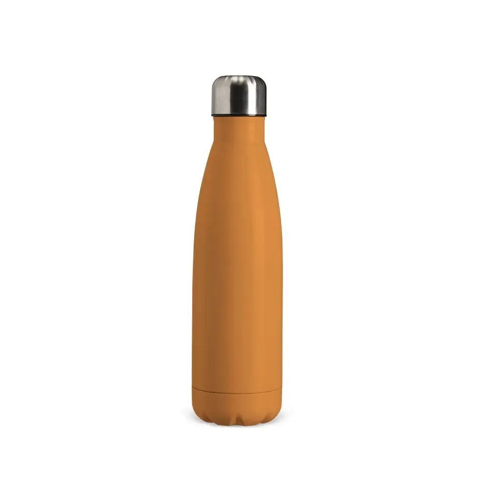 Garrafa Térmica Inox 500ml Tampa Rosqueável personalizada laranja