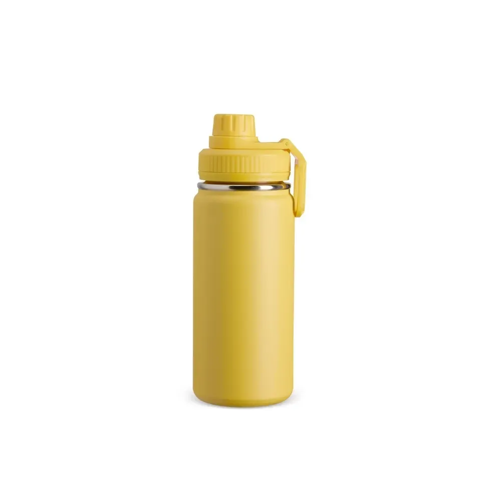 Garrafa Térmica Inox 550ml Alça Retangular personalizada amarela
