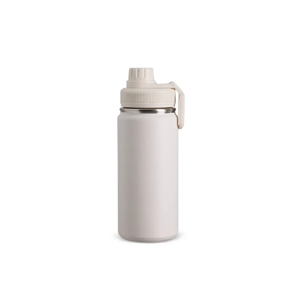 Garrafa Térmica Inox 550ml Alça Retangular personalizada branca