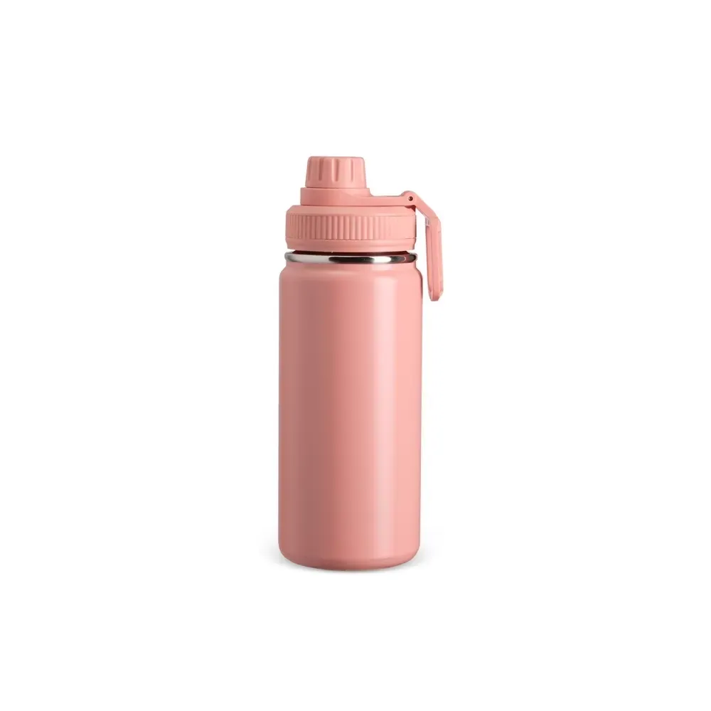 Garrafa Térmica Inox 550ml Alça Retangular personalizada rosa