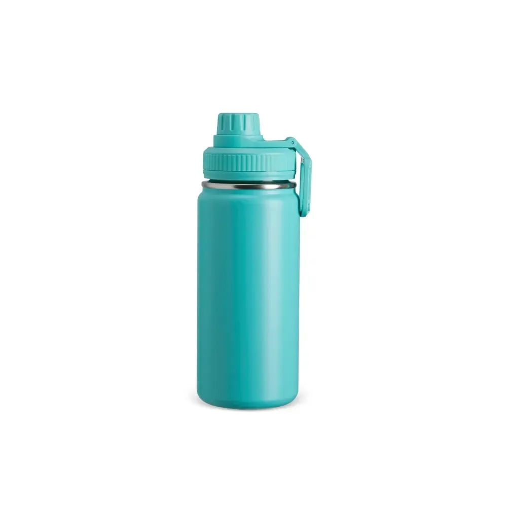 Garrafa Térmica Inox 550ml Alça Retangular personalizada turquesa
