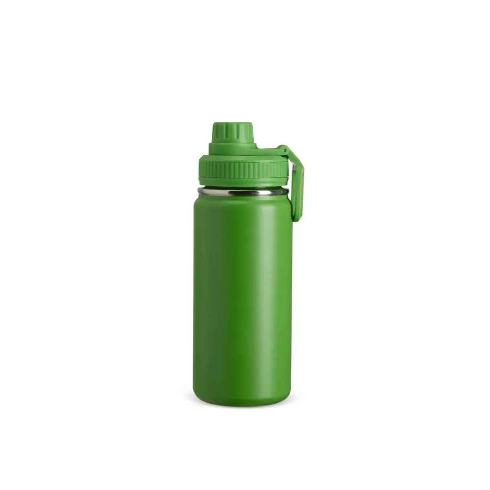 Garrafa Térmica Inox 550ml Alça Retangular personalizada verde