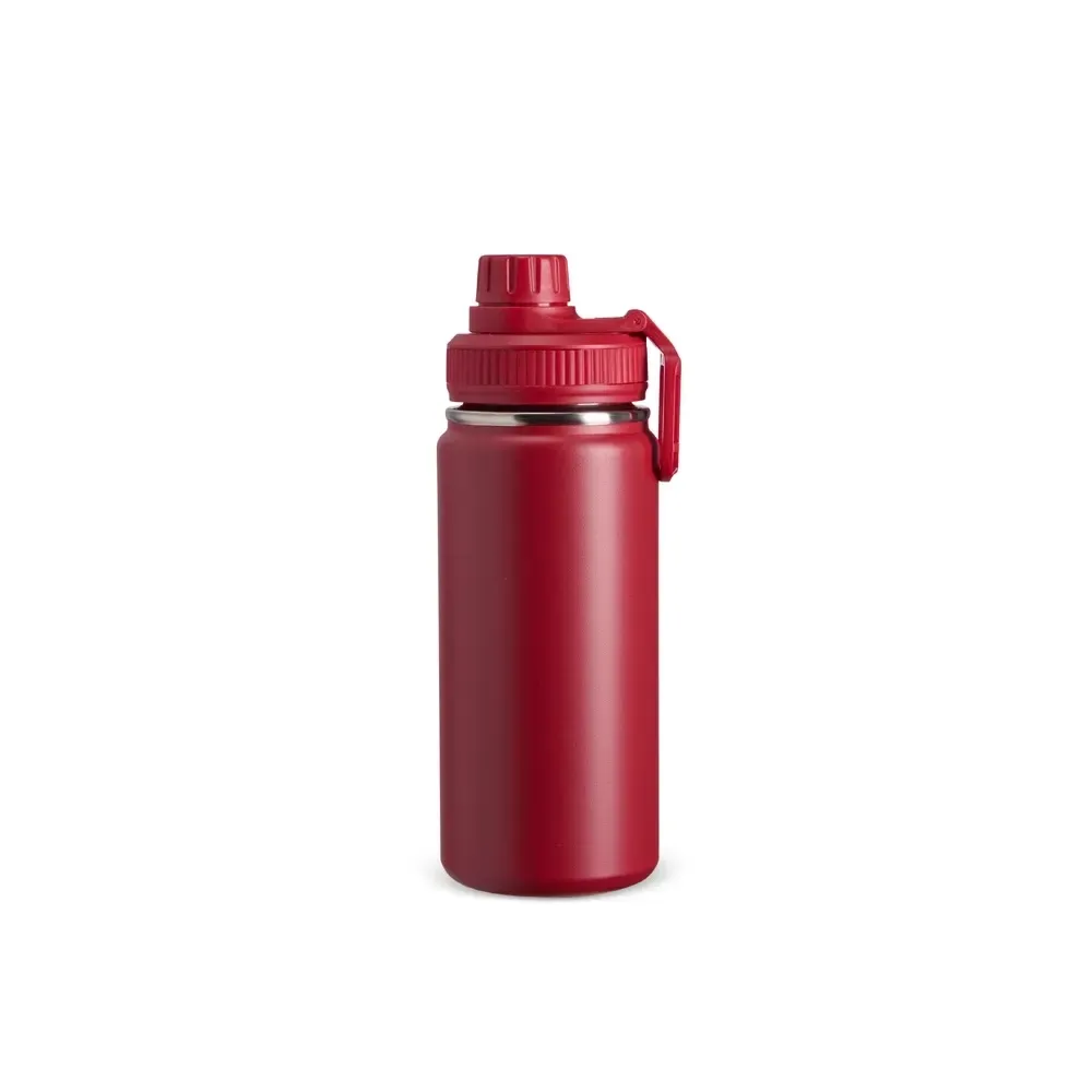 Garrafa Térmica Inox 550ml Alça Retangular personalizada vermelha