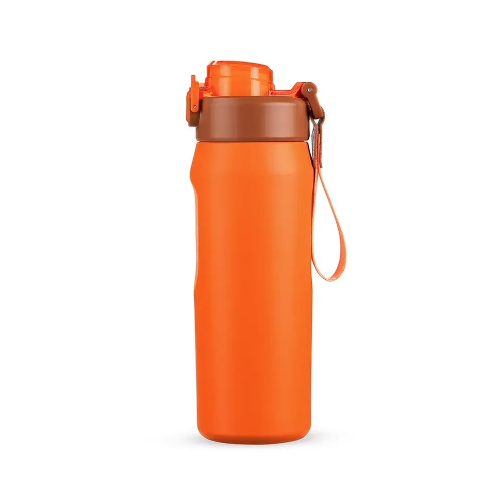 Garrafa Térmica Inox 550ml Bico e Canudo laranja