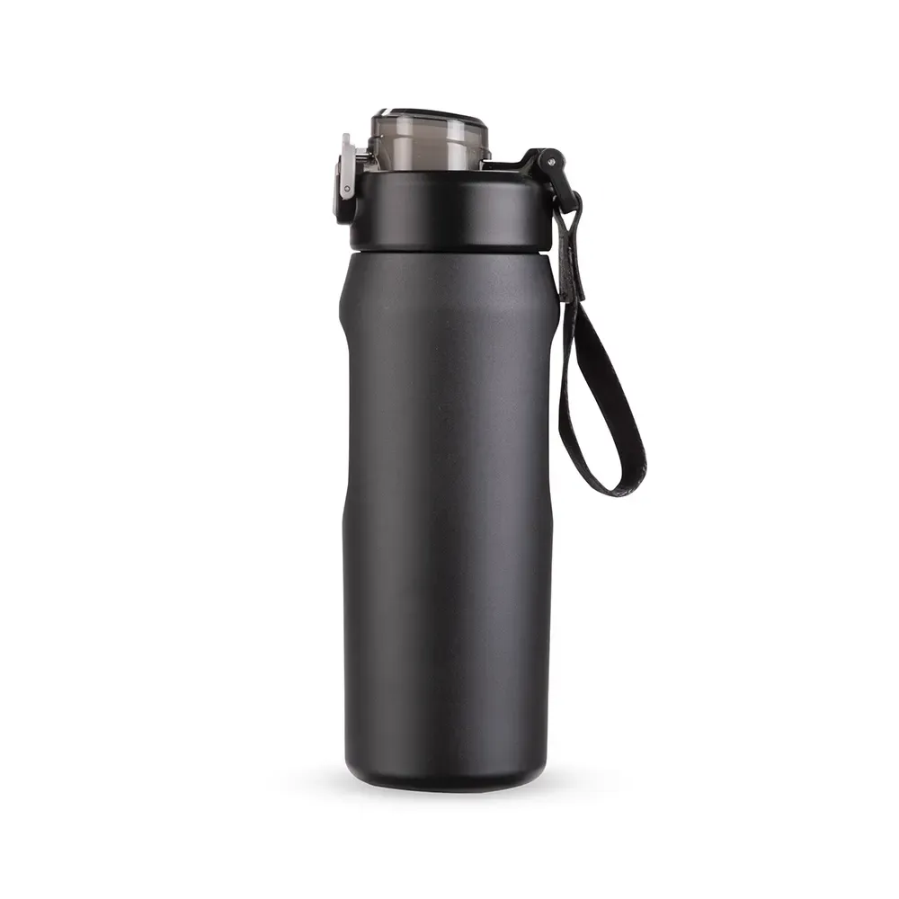 Garrafa Térmica Inox 550ml Bico e Canudo preta