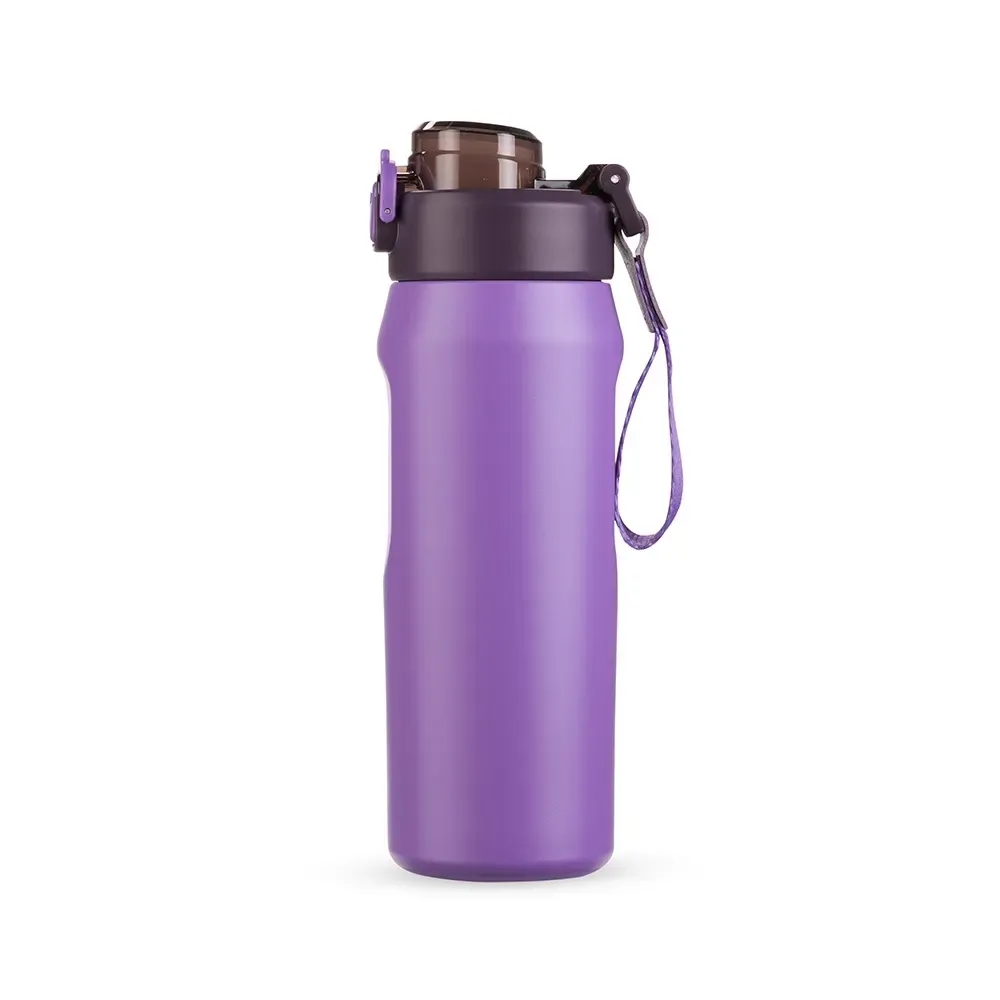 Garrafa Térmica Inox 550ml Bico e Canudo roxa