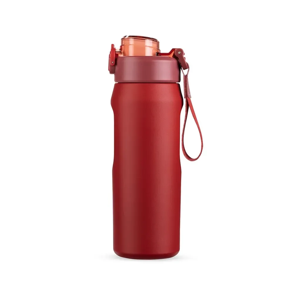 Garrafa Térmica Inox 550ml Bico e Canudo vermelha