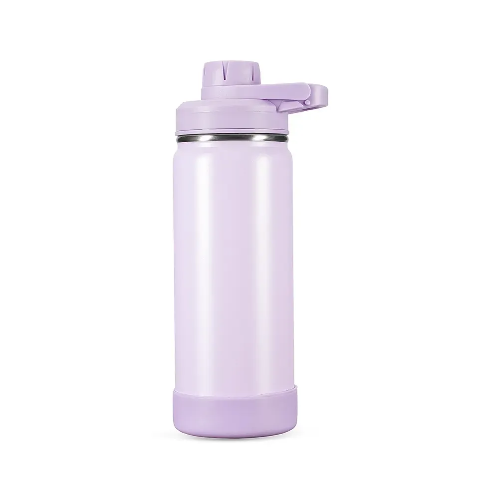 Garrafa Térmica Inox 550ml com Protetor de Base em Silicone personalizada roxa