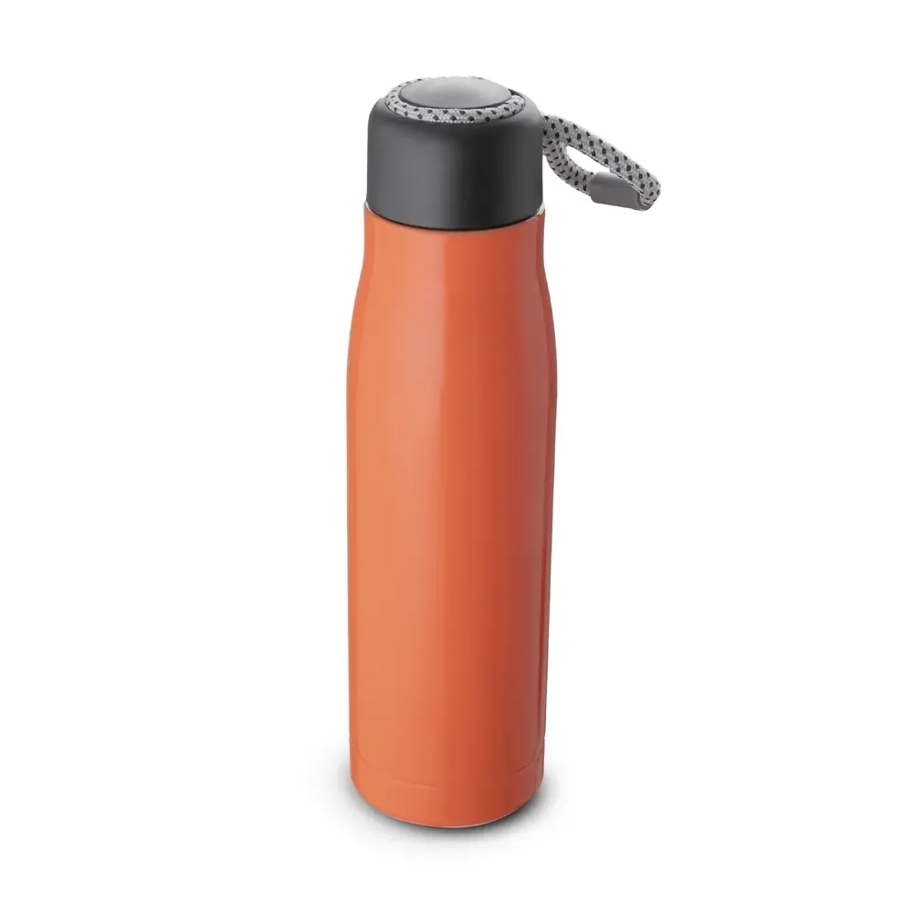 Garrafa Térmica Inox 550ml Tampa Plástica personalizada laranja