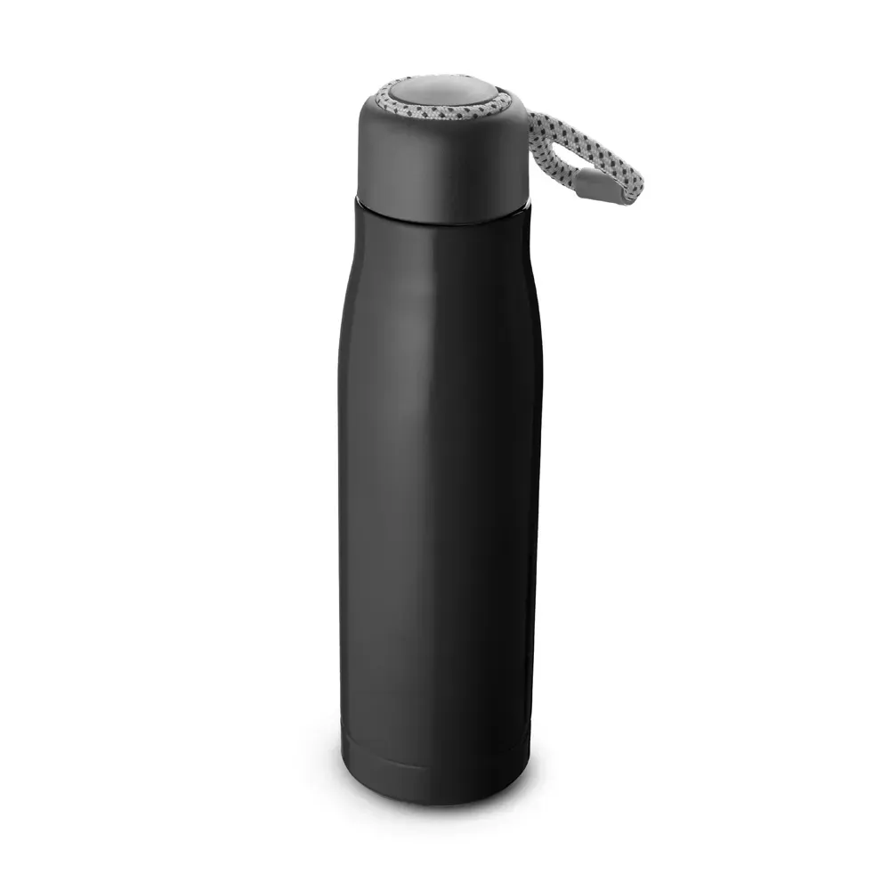 Garrafa Térmica Inox 550ml Tampa Plástica personalizada preta