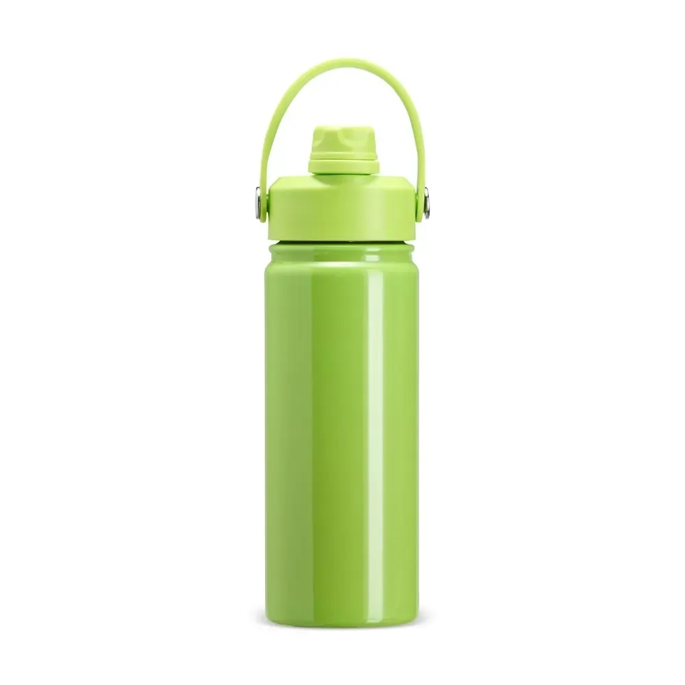 Garrafa Térmica Inox 600ml Bico Flip personalizada verde
