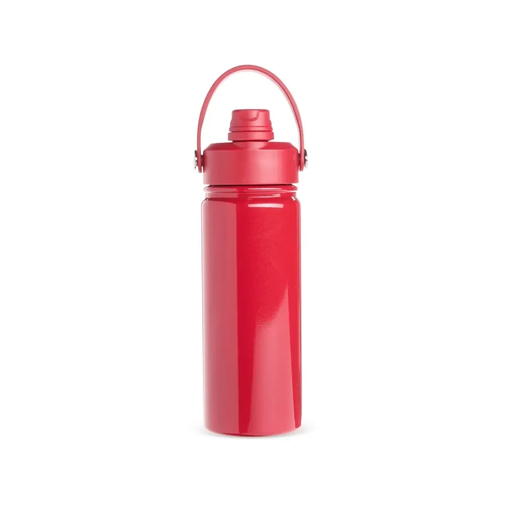 Garrafa Térmica Inox 600ml Bico Flip personalizada vermelha