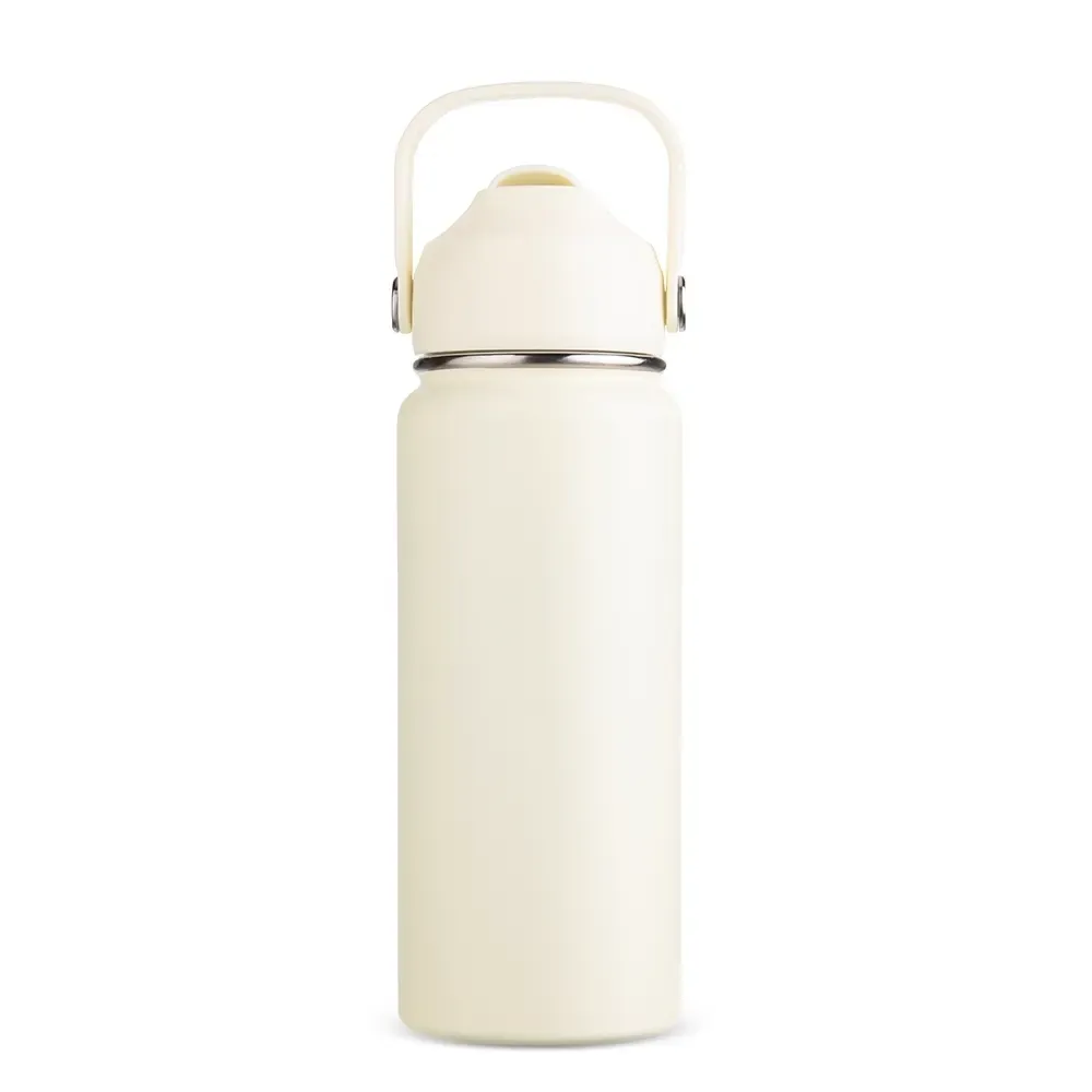 Garrafa Térmica Inox 600ml Bico Retrátil branca