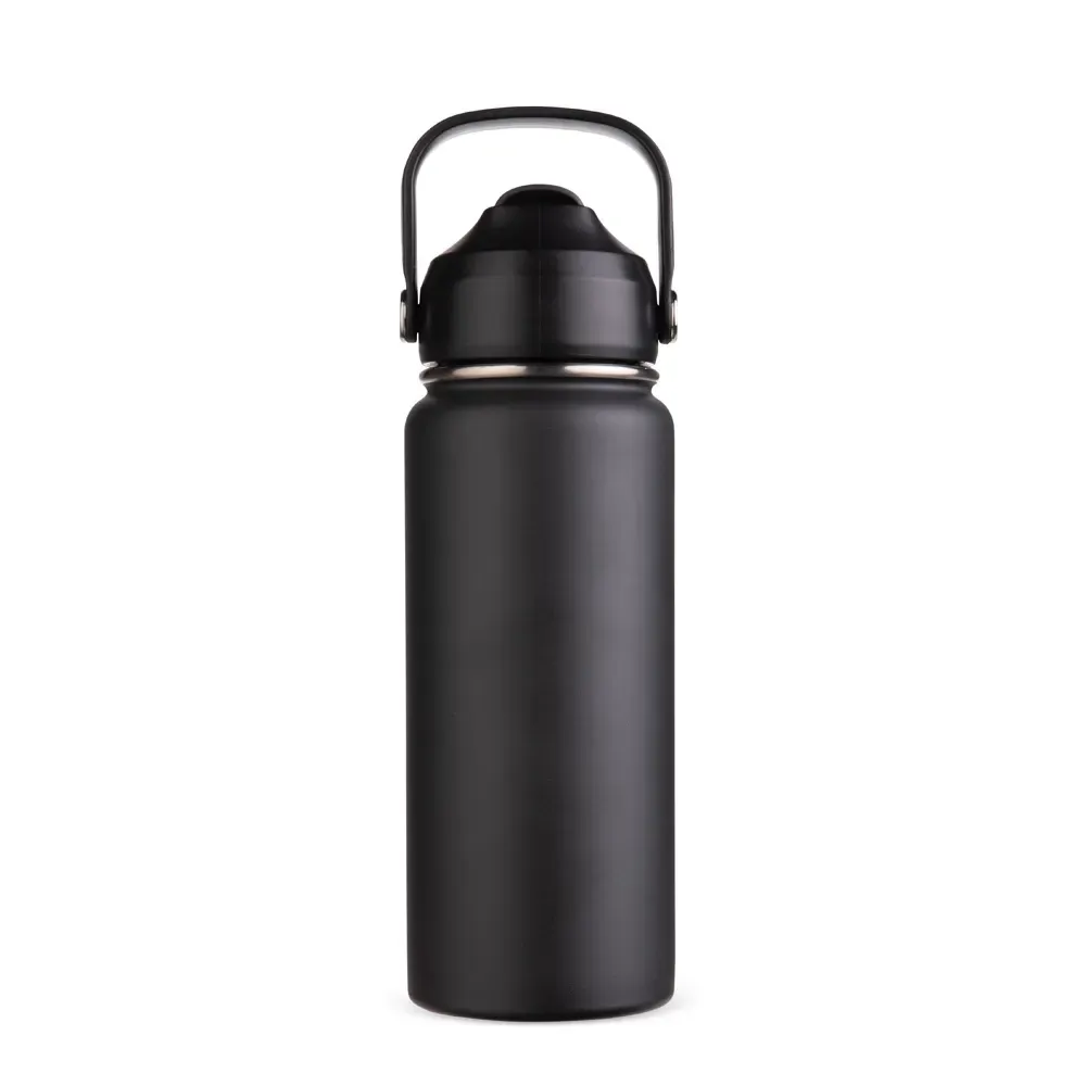 Garrafa Térmica Inox 600ml Bico Retrátil preta