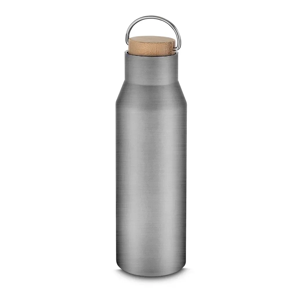 Garrafa Térmica Inox 600ml Fosca Alça Flexível personalizada prata