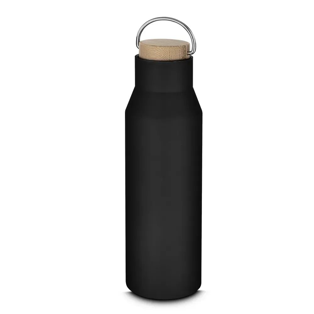 Garrafa Térmica Inox 600ml Fosca Alça Flexível personalizada preta