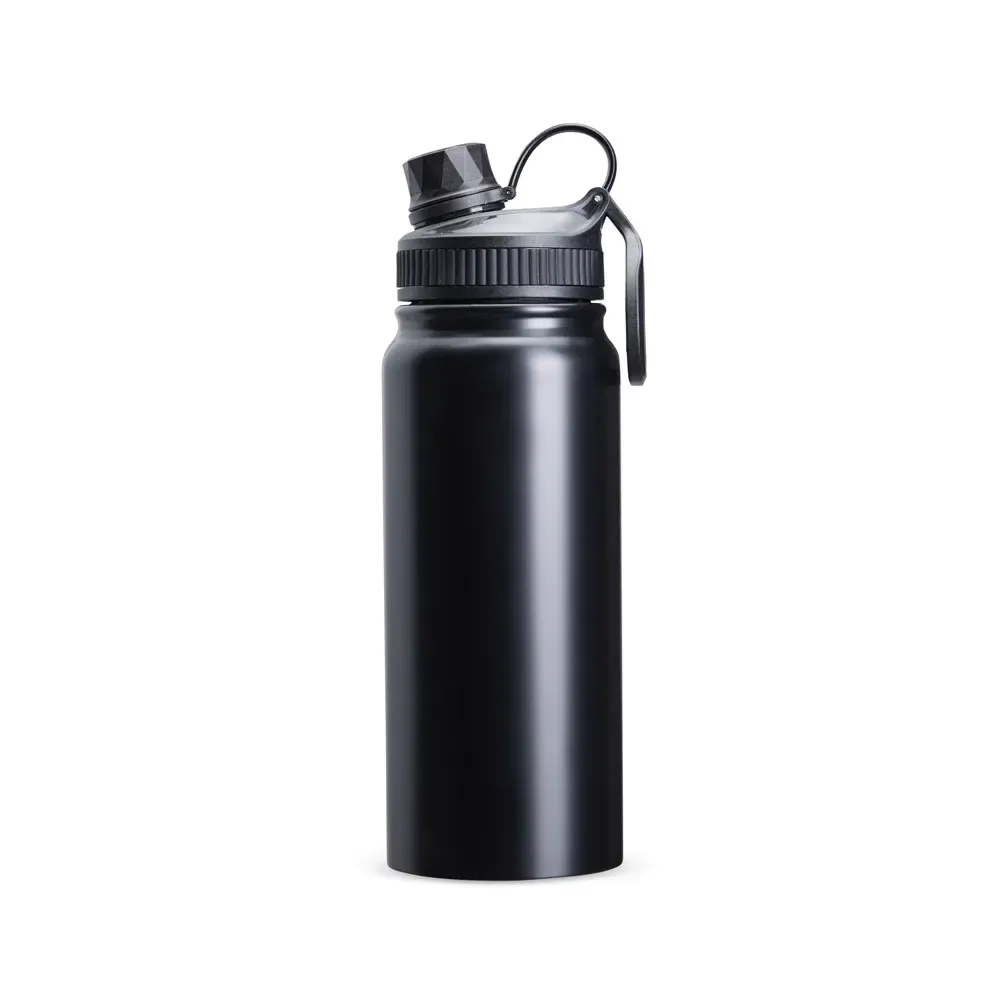 Garrafa Térmica Inox 650ml Base Antiderrapante personalizada preta