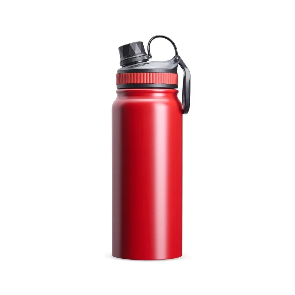 Garrafa Térmica Inox 650ml Base Antiderrapante personalizada vermelha