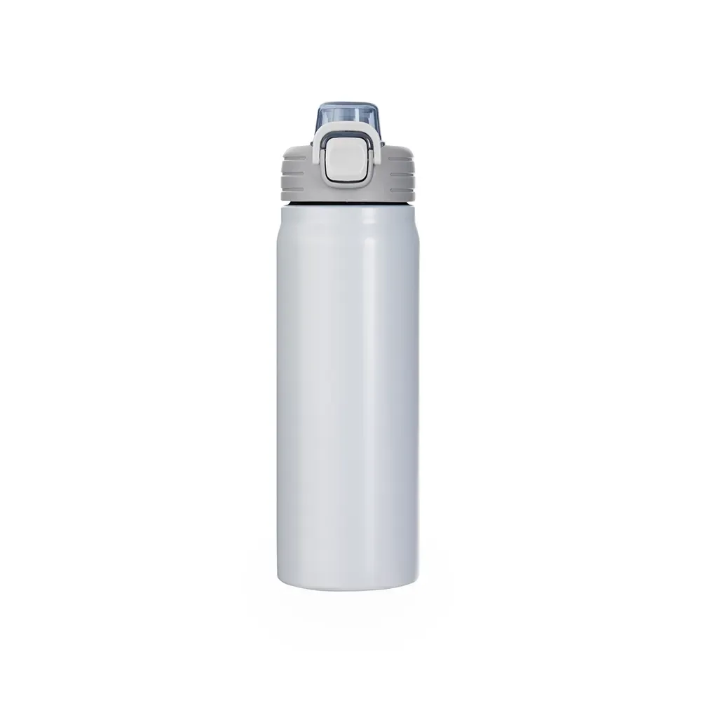 Garrafa Térmica Inox 680ml Trava de Segurança personalizada cinza