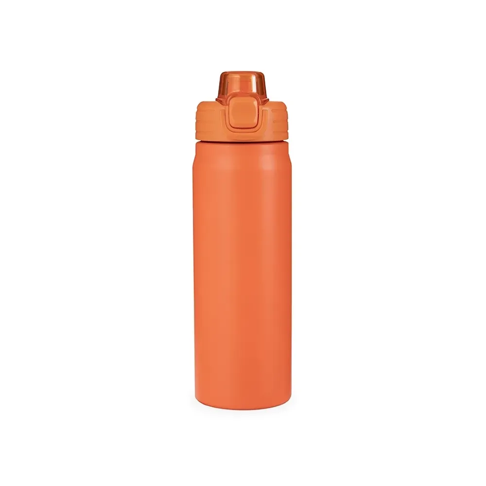 Garrafa Térmica Inox 680ml Trava de Segurança personalizada laranja