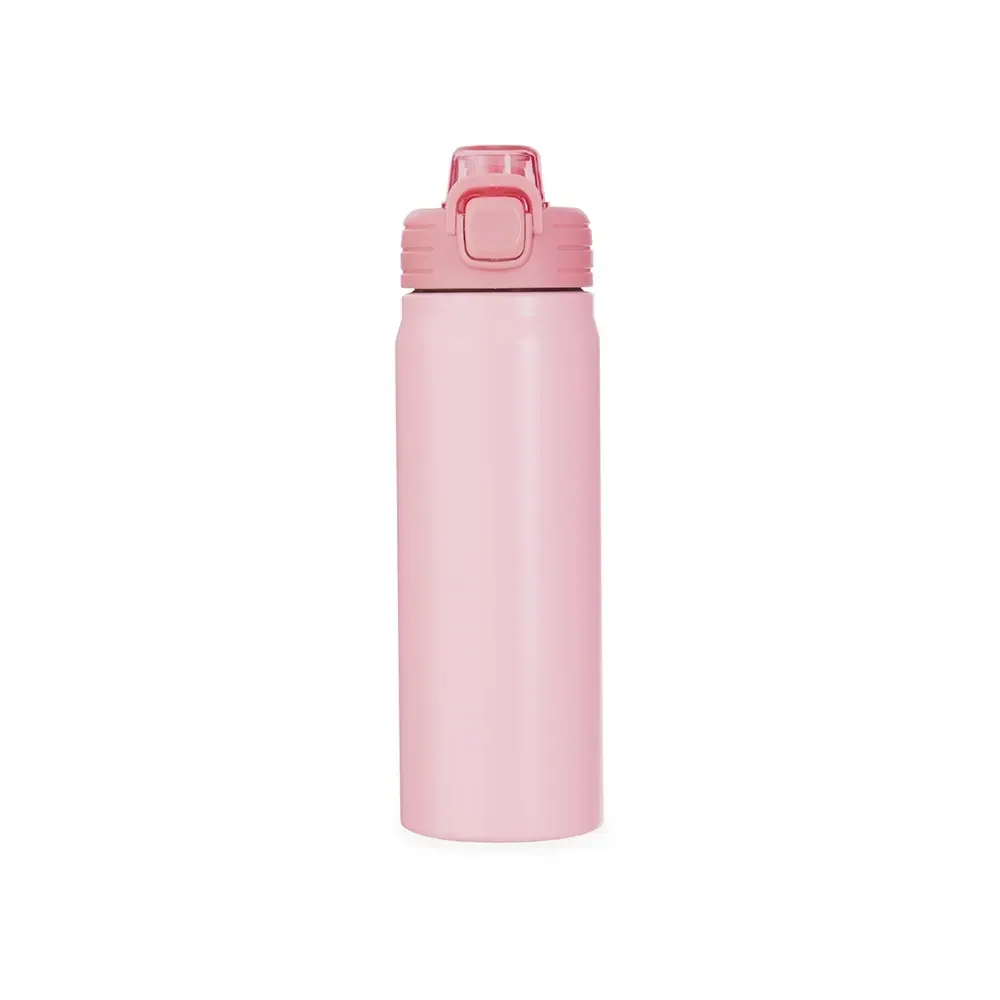 Garrafa Térmica Inox 680ml Trava de Segurança personalizada rosa