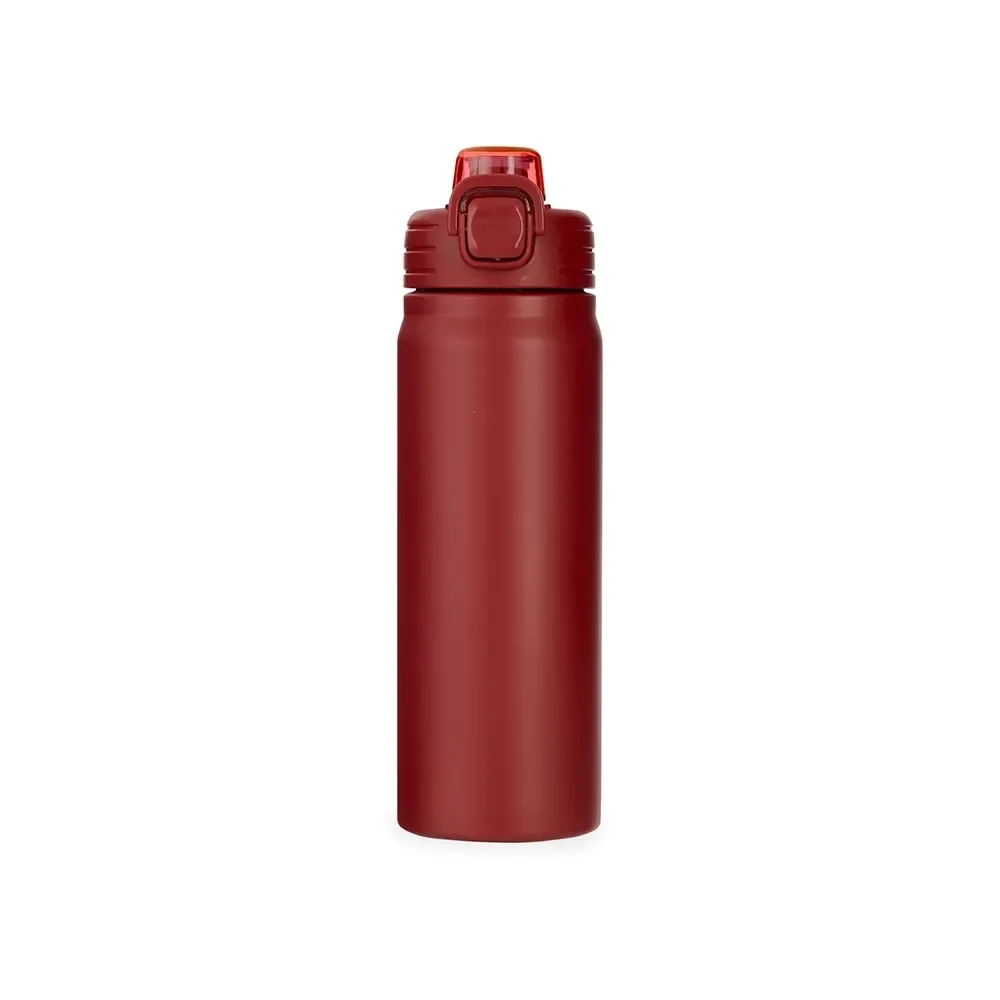 Garrafa Térmica Inox 680ml Trava de Segurança personalizada vermelha