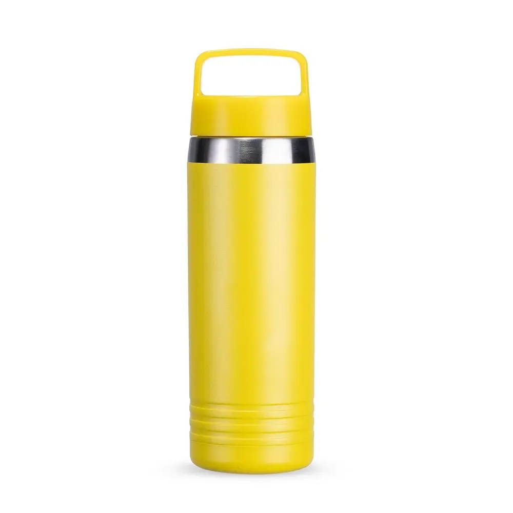 Garrafa Térmica Inox 700ml Alça Fixa na Tampa amarela