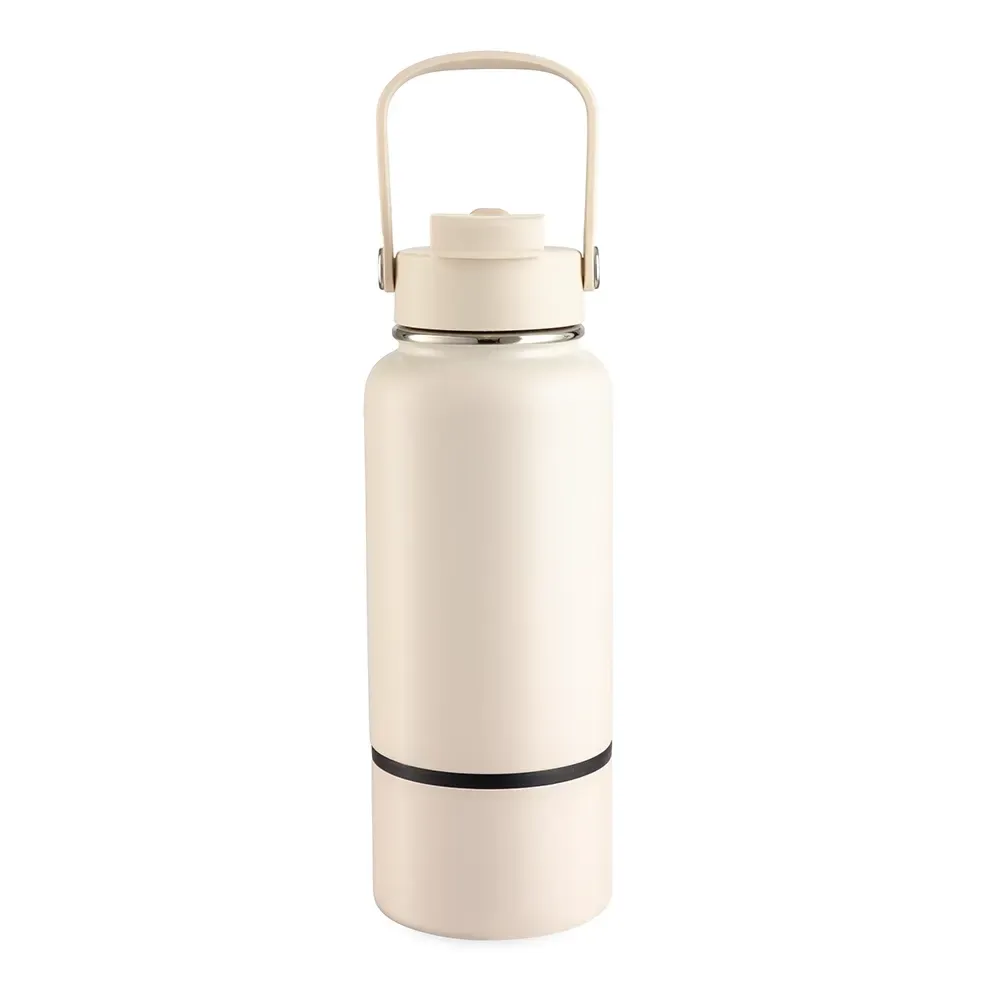 Garrafa Térmica Inox 700ml Fundo Removível personalizada branca