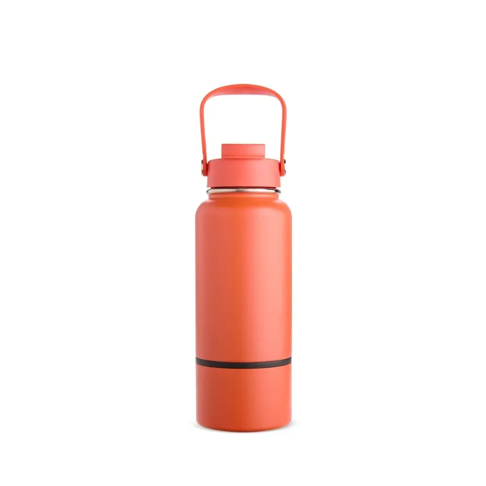 Garrafa Térmica Inox 700ml Fundo Removível personalizada laranja