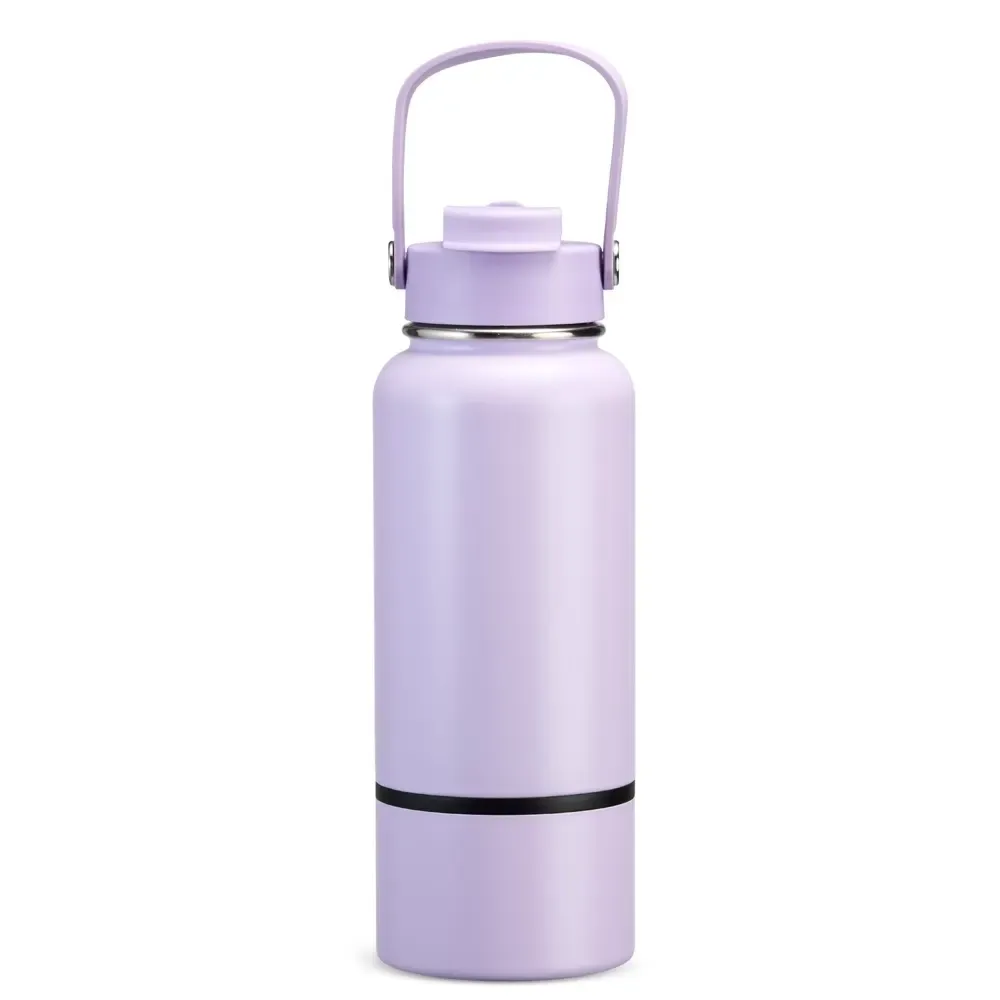 Garrafa Térmica Inox 700ml Fundo Removível personalizada roxa