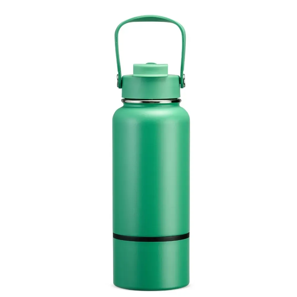 Garrafa Térmica Inox 700ml Fundo Removível personalizada verde