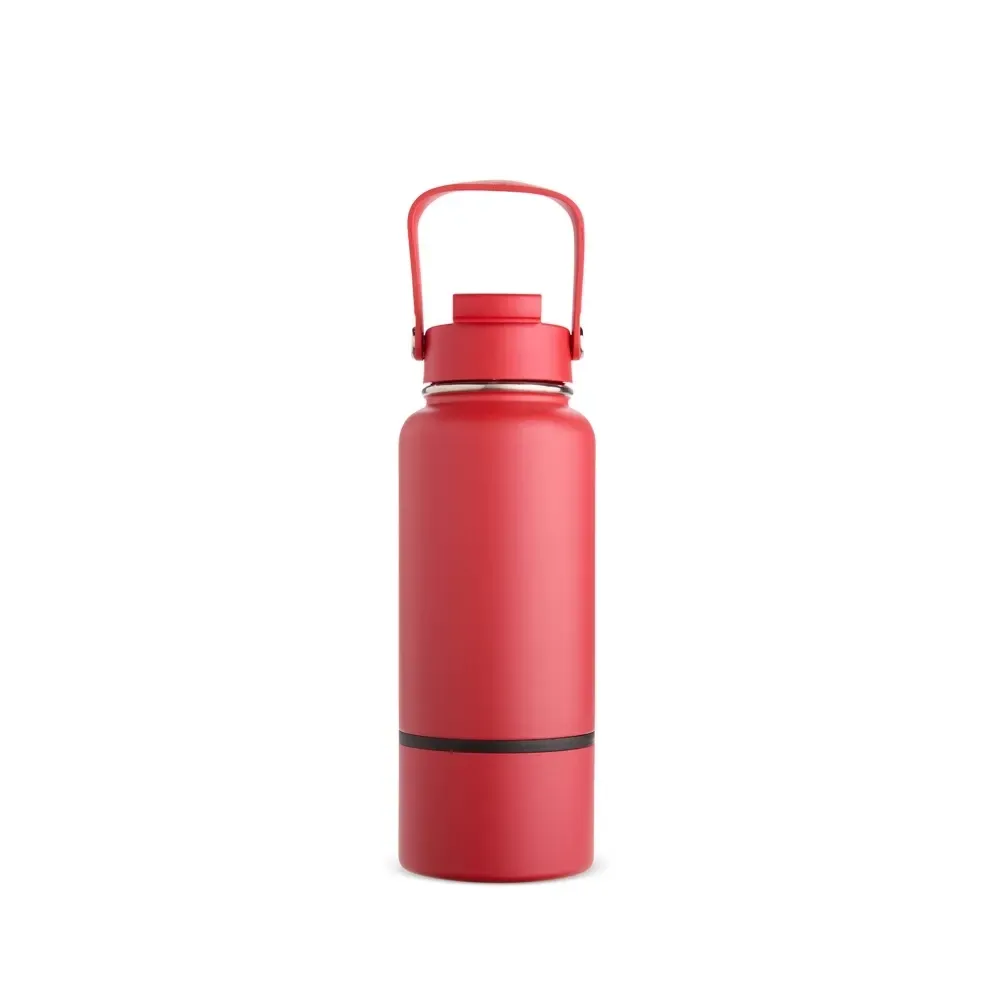 Garrafa Térmica Inox 700ml Fundo Removível personalizada vermelha