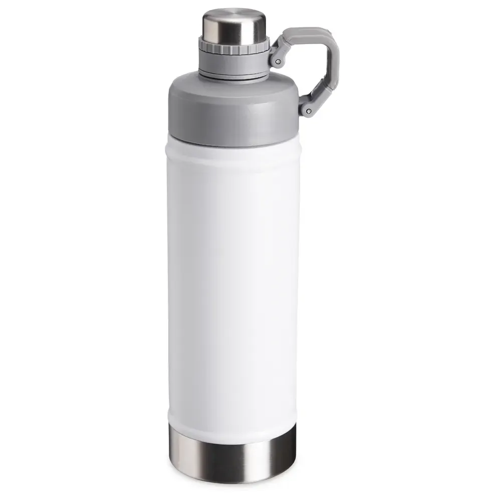 Garrafa térmica inox 700ml tampa protetora personalizada branca