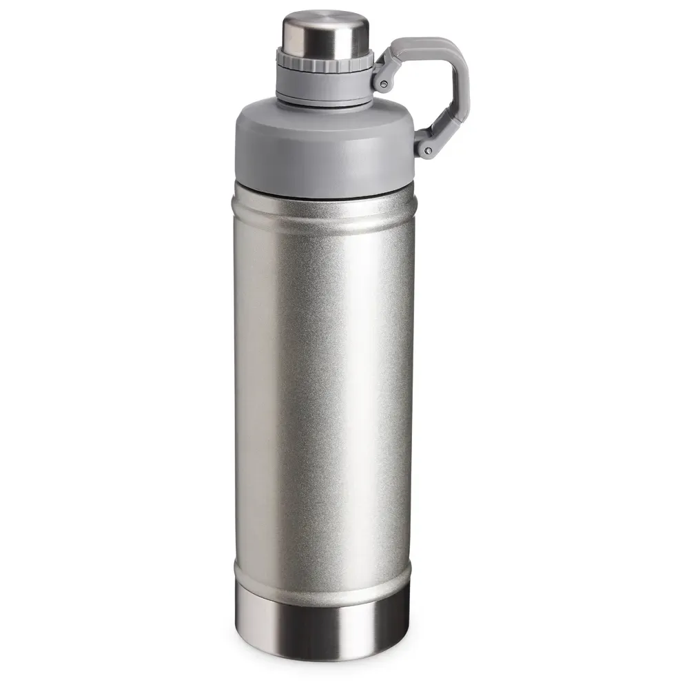 Garrafa térmica inox 700ml tampa protetora personalizada prata
