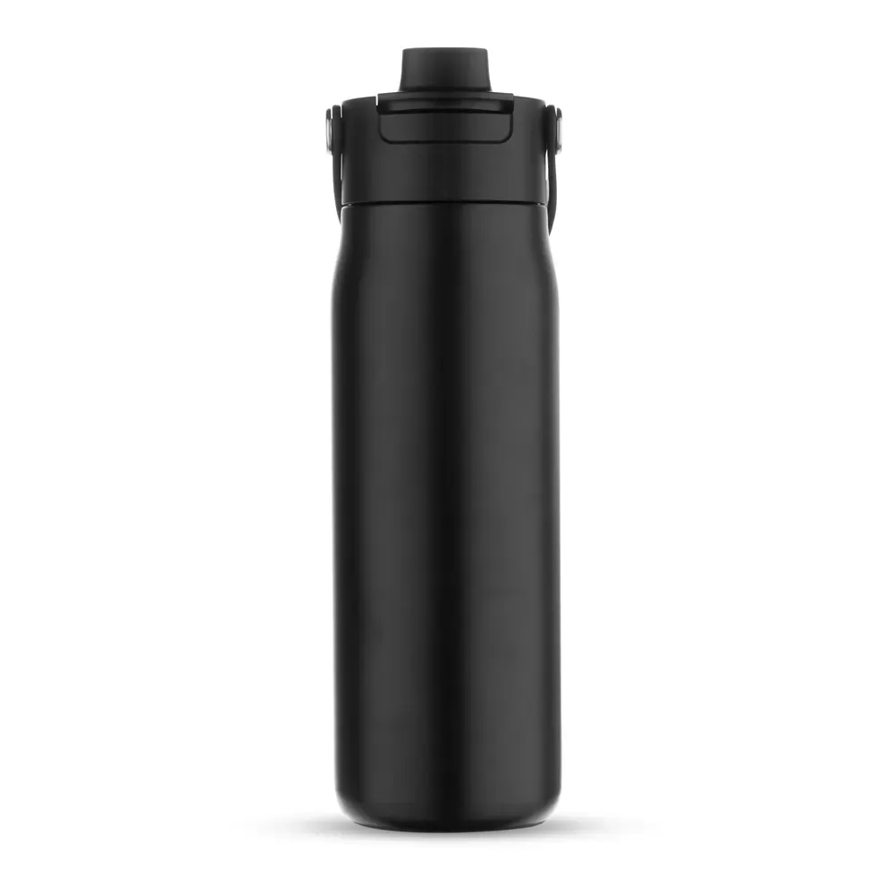 Garrafa Térmica Inox 700ml Tampa Fixa TPR personalizada preta