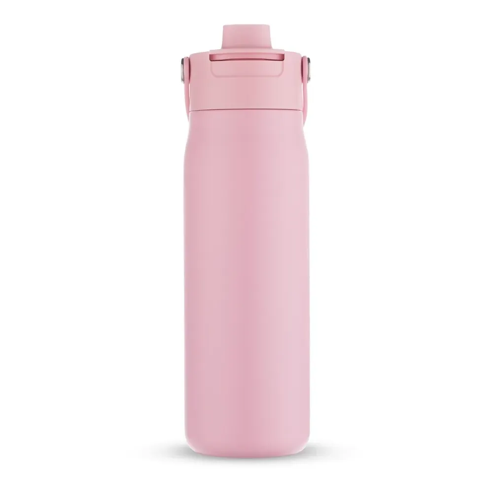 Garrafa Térmica Inox 700ml Tampa Fixa TPR personalizada rosa