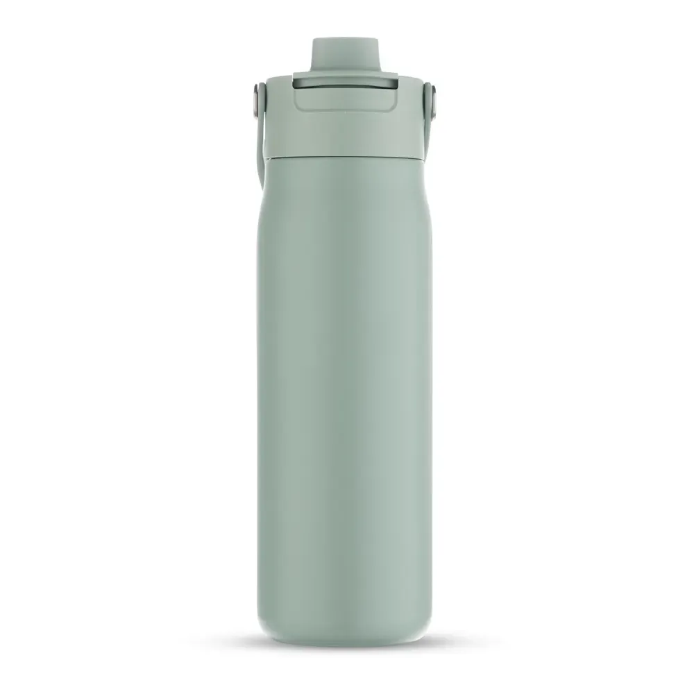 Garrafa Térmica Inox 700ml Tampa Fixa TPR personalizada verde claro